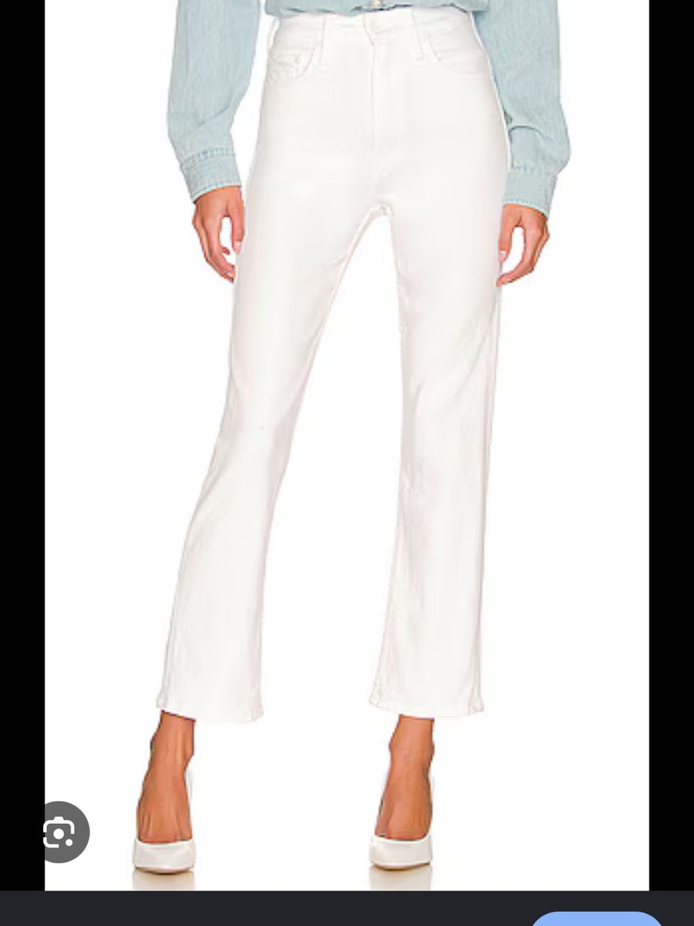 MOTHER White High-Rise Straight Jeans